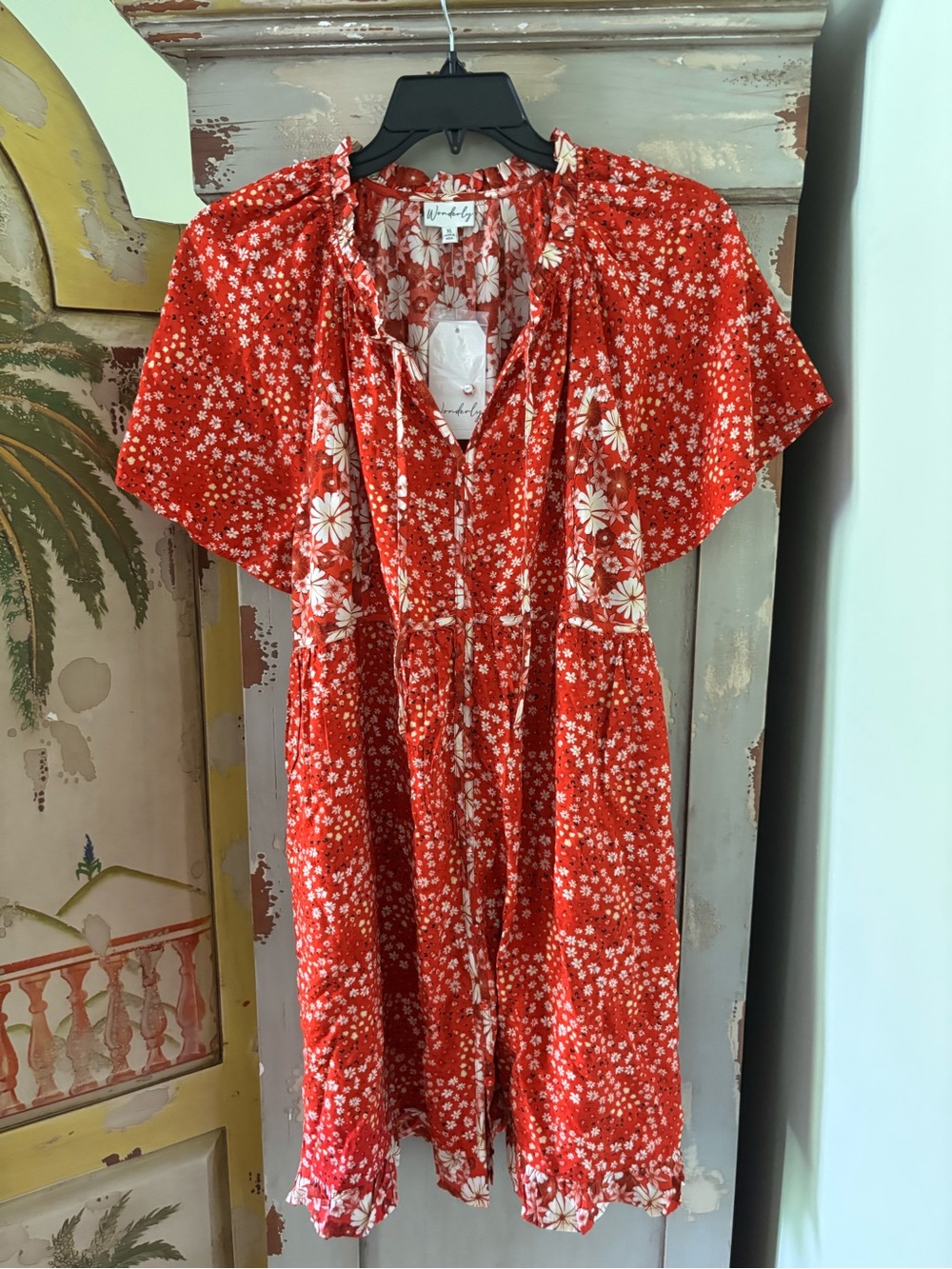 Wonderly Red Floral Mini Dress